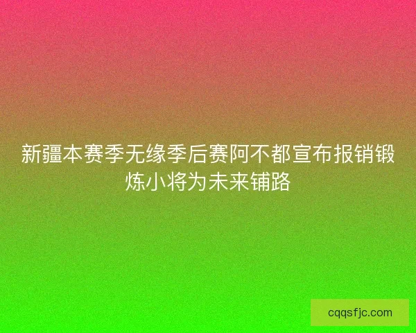 新疆本赛季无缘季后赛阿不都宣布报销锻炼小将为未来铺路